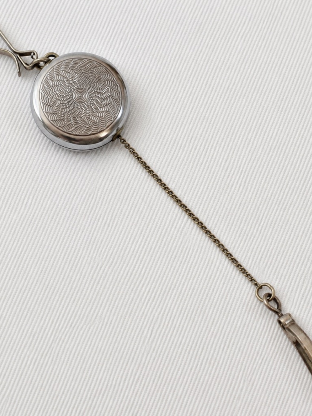 Unusual antique Ketcham & McDougall “Ketchall” retractable chain brooch 1900s